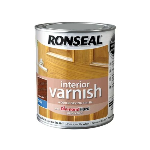 Ronseal Interior Varnish Quick Dry Satin Dark Oak 750ml