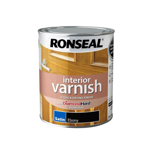 Ronseal Interior Varnish Quick Dry Satin Ebony 750ml