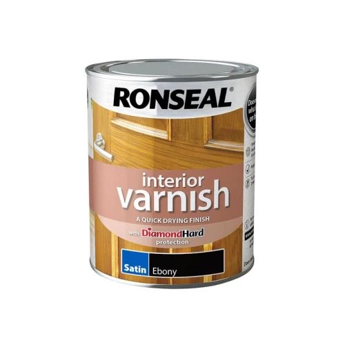 Ronseal Interior Varnish Quick Dry Satin Ebony 750ml