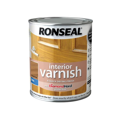 Ronseal Interior Varnish Quick Dry Satin French Oak 750ml
