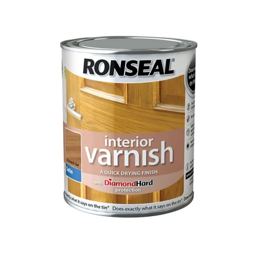 Ronseal Interior Varnish Quick Dry Satin French Oak 750ml