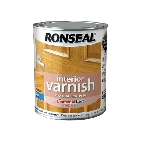 Ronseal Interior Varnish Quick Dry Satin Light Oak 250ml