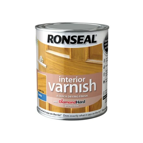 Ronseal Interior Varnish Quick Dry Satin Light Oak 750ml