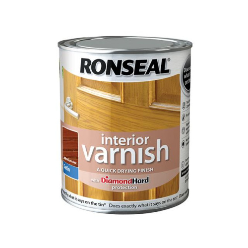 Ronseal Interior Varnish Quick Dry Satin Medium Oak 250ml