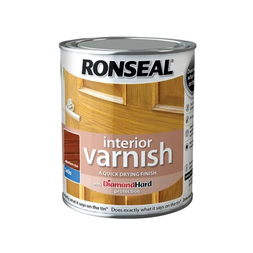 Ronseal Interior Varnish Quick Dry Satin Medium Oak 250ml