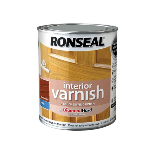 Ronseal Interior Varnish Quick Dry Satin Medium Oak 750ml