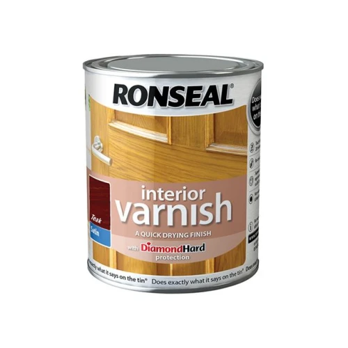 Ronseal Interior Varnish Quick Dry Satin Teak 250ml