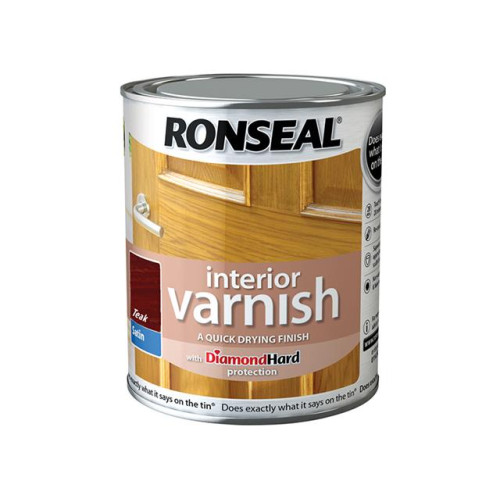 Ronseal Interior Varnish Quick Dry Satin Teak 750ml