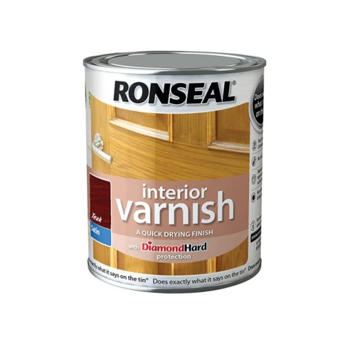 Ronseal Interior Varnish Quick Dry Satin Teak 750ml