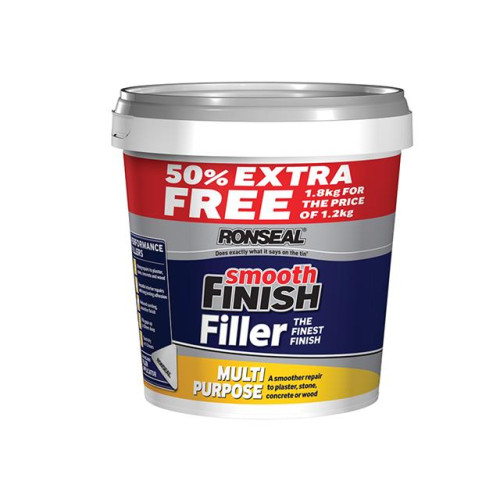Ronseal Smooth Finish Multi Purpose Interior Wall Filler Ready Mixed 1.2kg +50%