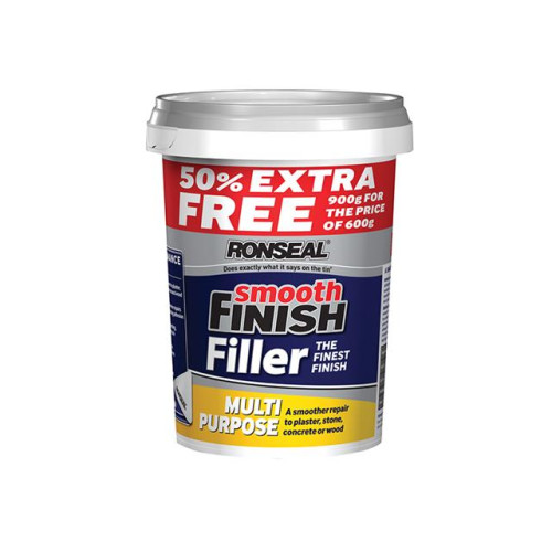 Ronseal Smooth Finish Multi Purpose Interior Wall Filler Ready Mixed 600g +50%