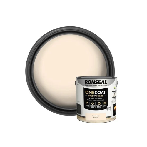 Ronseal One Coat Everywhere Interior Paint Almond Matt 2.5 litre