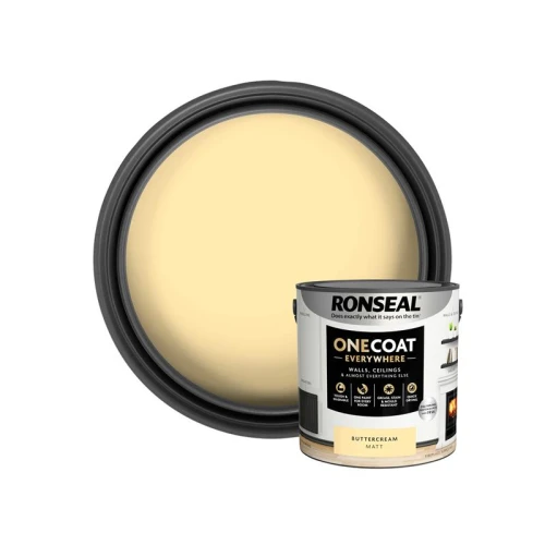 Ronseal One Coat Everywhere Interior Paint Buttercream Matt 2.5 litre