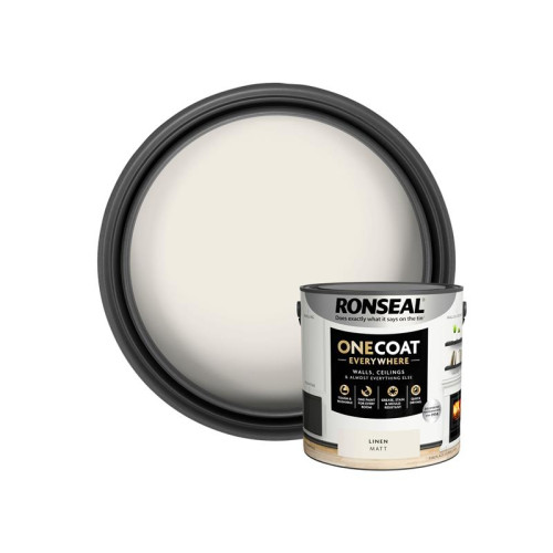Ronseal One Coat Everywhere Interior Paint Linen Matt 2.5 litre