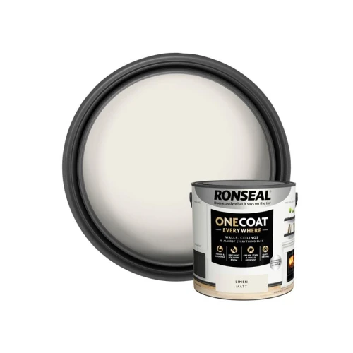 Ronseal One Coat Everywhere Interior Paint Linen Matt 2.5 litre