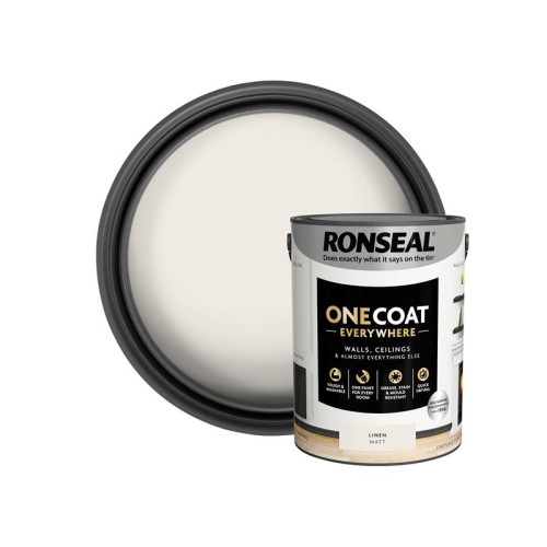 Ronseal One Coat Everywhere Interior Paint Linen Matt 5 litre