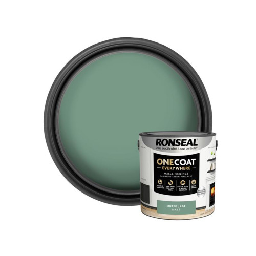 Ronseal One Coat Everywhere Interior Paint Muted Jade Matt 2.5 litre