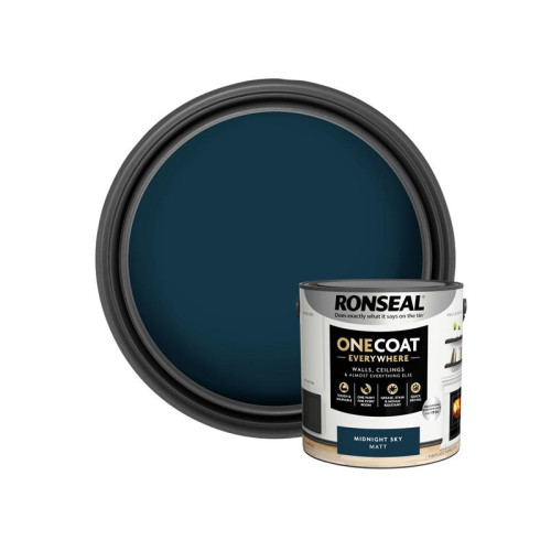 Ronseal One Coat Everywhere Interior Paint Midnight Sky Matt 2.5 litre