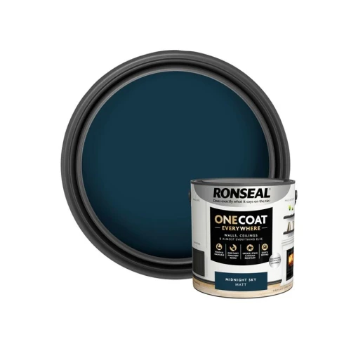 Ronseal One Coat Everywhere Interior Paint Midnight Sky Matt 2.5 litre