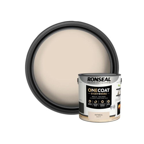 Ronseal One Coat Everywhere Interior Paint Oatmeal Matt 2.5 litre