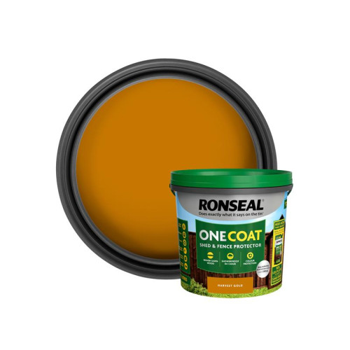 Ronseal One Coat Shed & Fence Protection Harvest Gold 5 litre