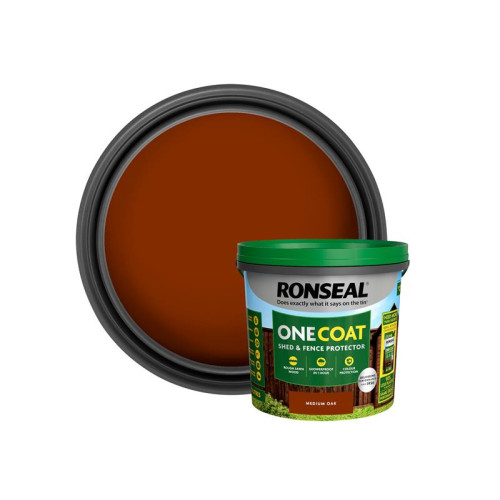 Ronseal One Coat Shed & Fence Protection Medium Oak 5 litre