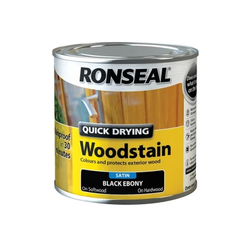Ronseal Woodstain Quick Dry Satin Ebony 250ml