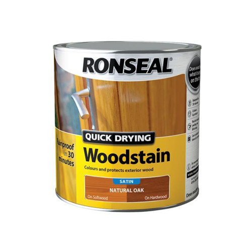 Ronseal Woodstain Quick Dry Satin Natural Oak 2.5 Litre