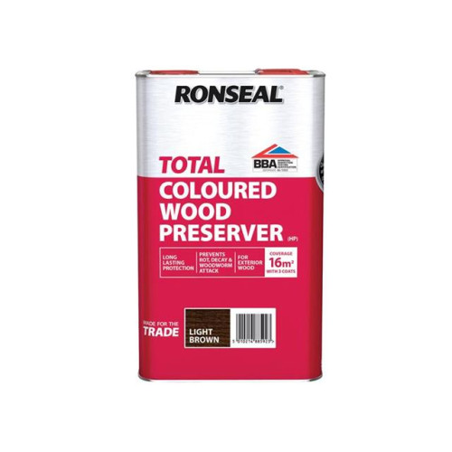 Ronseal Trade Total Wood Preserver Light Brown 5 litre