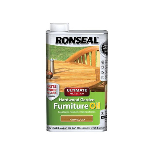Ronseal Ultimate Protection Hardwood Garden Furniture Oil Natural Oak 1 Litre