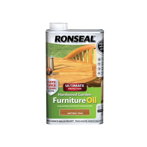 Ronseal Ultimate Protection Hardwood Garden Furniture Oil Natural Teak 1 Litre