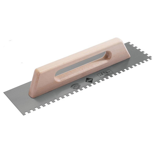Rubi Notched Steel Trowel Wooden Handle 19in