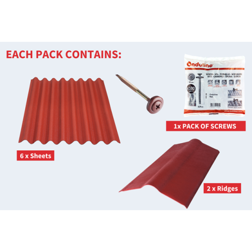 Onduline Easyline Kit Red for 6x4 shed