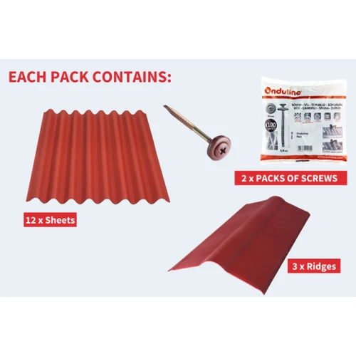 Onduline Easyline Kit Red for 8x6 Shed