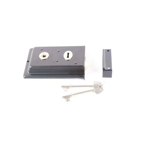 Fluted Rim Lock 150mm x 100mm Black