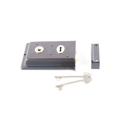 Fluted Rim Lock 150mm x 100mm Black
