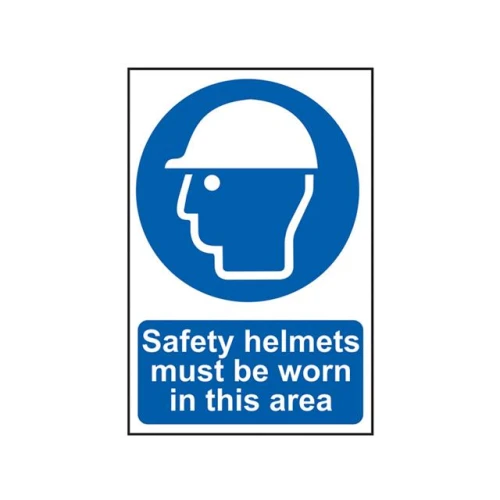 Scan Safety Helmets Must Be Worn In This Area - PVC 200 x 300mm
