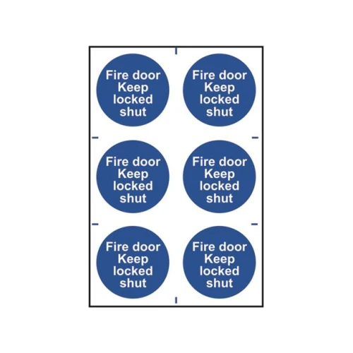 Scan Fire Door Keep Locked Shut - PVC 200 x 300mm