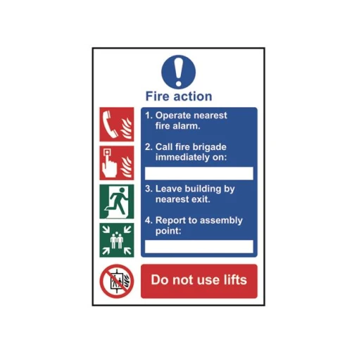 Scan Fire Action Procedure - PVC 200 x 300mm