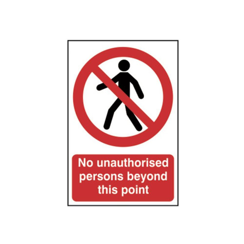 Scan No Unauthorised Persons Beyond This Point - PVC Sign 200 x 300mm