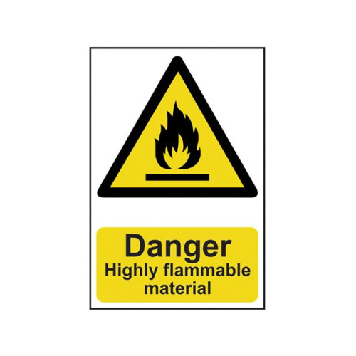Scan Danger Highly Flammable Material - PVC 200 x 300mm