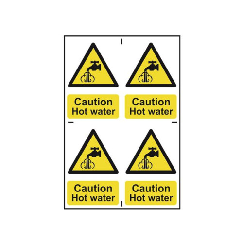 Scan Caution Hot Water - PVC 200 x 300mm