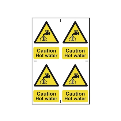 Scan Caution Hot Water - PVC 200 x 300mm