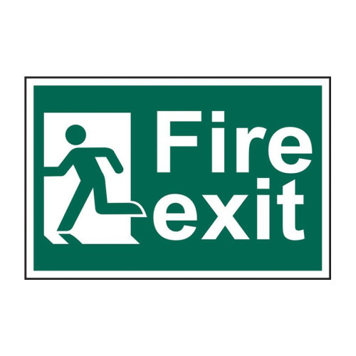 Scan Fire Exit Man Running Left - PVC Sign 300 x 200mm