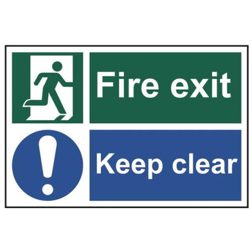 Scan Fire Exit Keep Clear - PVC 300 x 200mm