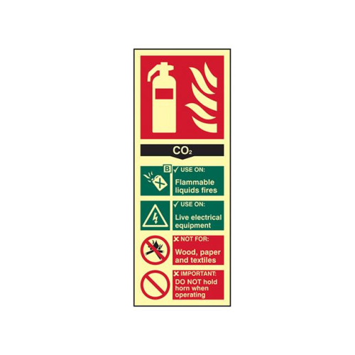 Scan Fire Extinguisher Composite CO2 - Photoluminescent 75 x 200mm