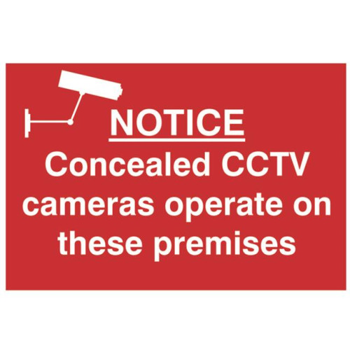 Scan Notice Concealed CCTV Cameras Operate On These Premises - PVC 300 x 200mm