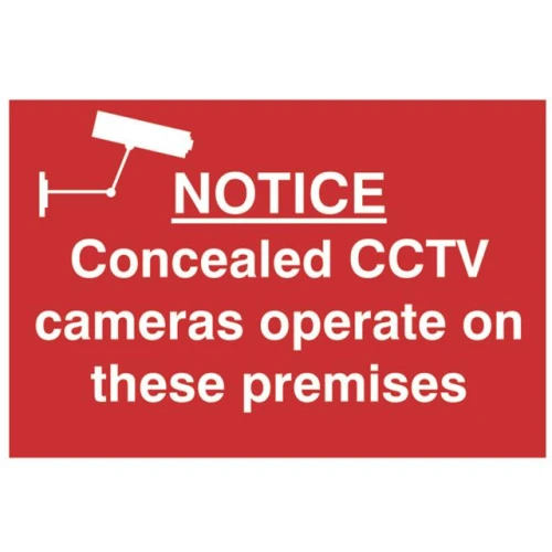 Scan Notice Concealed CCTV Cameras Operate On These Premises - PVC 300 x 200mm