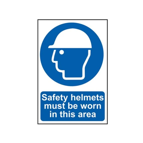 Scan Safety Helmets Must Be Worn In This Area - PVC 400 x 600mm