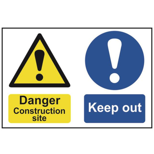 Scan Danger Contruction Site Keep Out - PVC 600 x 400mm